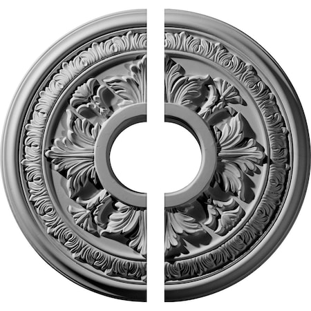Ekena Millwork Baltimore Ceiling Medallion, Two Piece (Fits Canopies up to 5 1/2"), 15 3/8"OD x 4 1/4"ID x 1 1/2"P CM15BA2